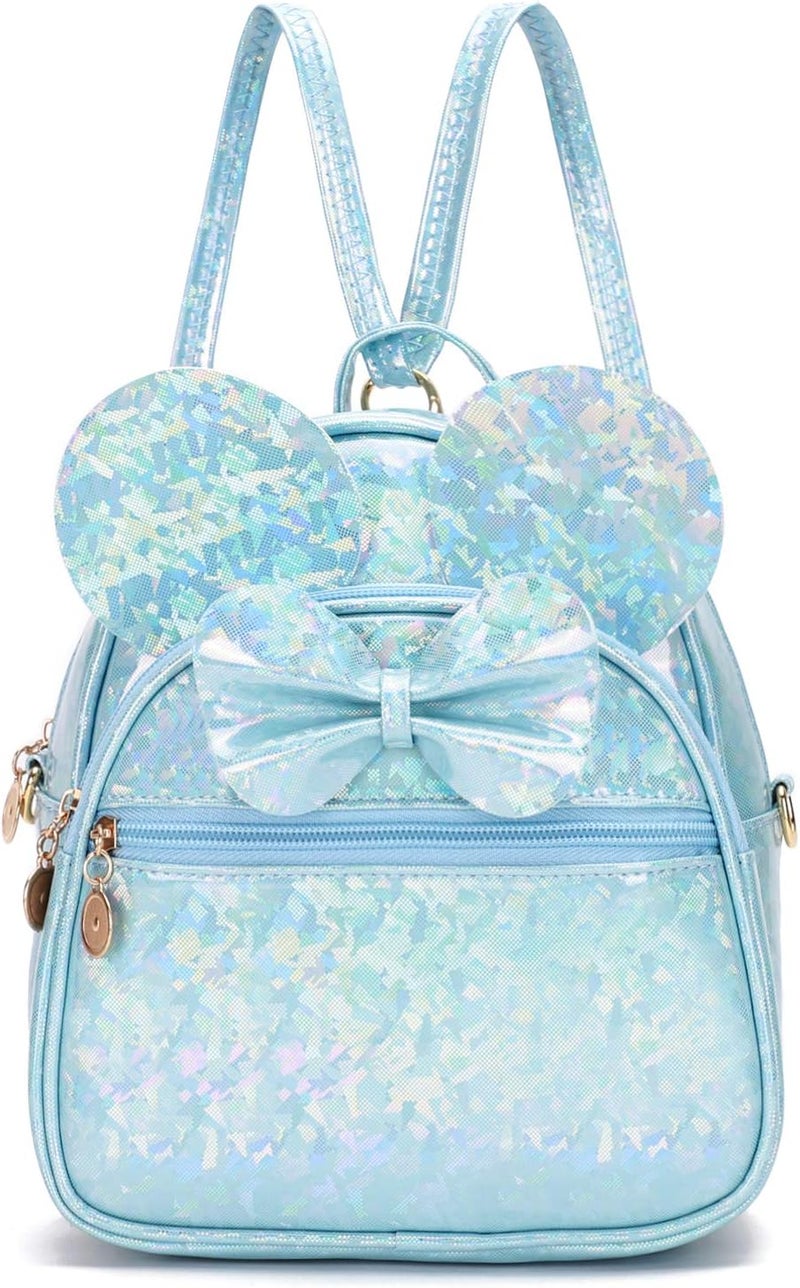 KL928 Girls Mini Backpack Bowknot Polka Dot Cute Small Daypacks Convertible Shoulder Bag Purse for Women - Image 1